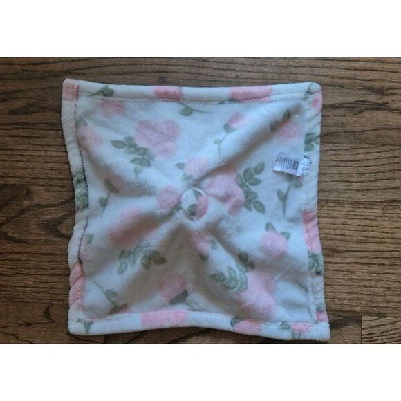 HB Hudson Baby FAWN Deer SECURITY BLANKET White Pink Roses Soft Plush LOVEY - Picture 5 of 6